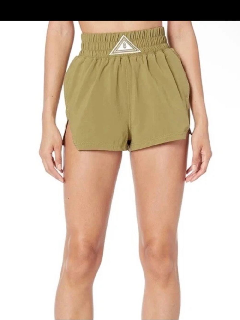 Free People Olive Green Athletic Drawstring Shorts